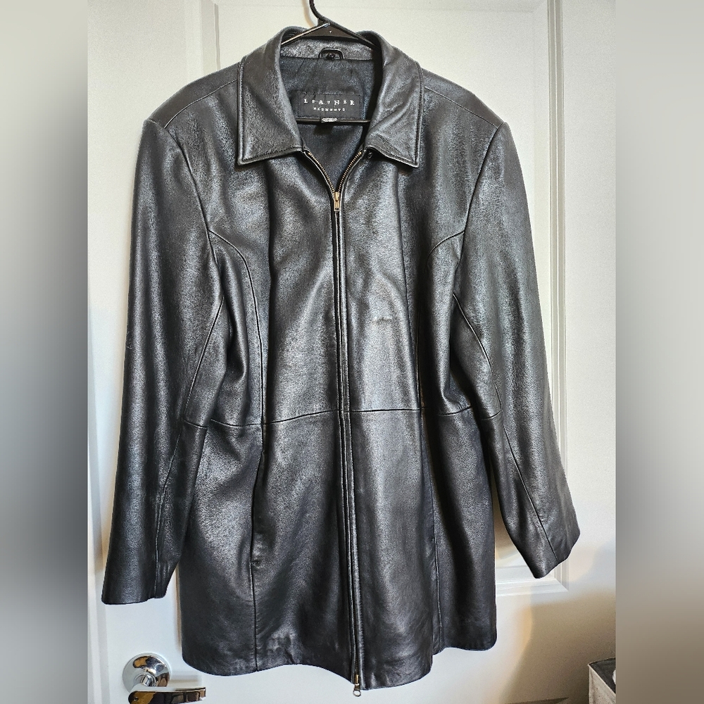 Leather Expertise Black Leather Zip-Front Jacket